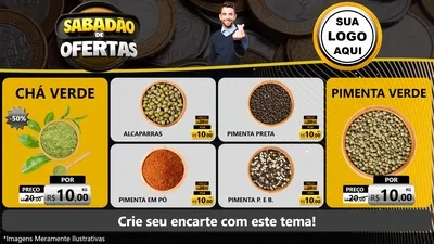 Modelo de TV para TV Horizontal com o tema Sabadão de Ofertas para Produtos Naturais