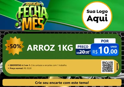 Modelo de Cartaz para Cartaz A4 Horizontal com o tema Operação Fecha Mês para Supermercado