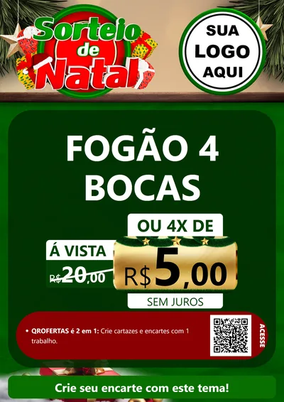 Modelo de Cartaz para Cartaz A4 Vertical com o tema Sorteio de Natal para Móveis e Eletro