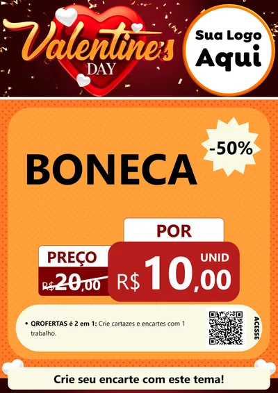 Modelo de Cartaz para Cartaz A4 Vertical com o tema Valentine's Day para Brinquedos