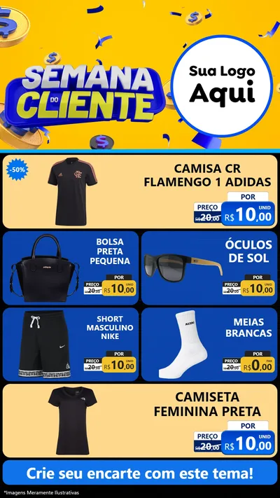 Modelo de TV para TV Vertical com o tema Semana do Cliente para Roupas e acessórios