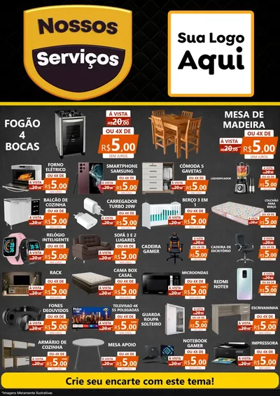Modelo de Encarte para Encarte A4 Vertical com o tema Nossos Serviços para Móveis e Eletro