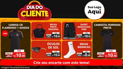Modelo de TV para TV Horizontal com o tema Dia do Cliente para Roupas e acessórios