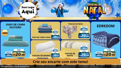 Modelo de TV para TV Horizontal com o tema Ofertas de Natal para Cama, Mesa e Banho