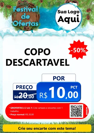 Modelo de Cartaz para Cartaz A4 Vertical com o tema Festival de Ofertas - Inverno para Embalagens