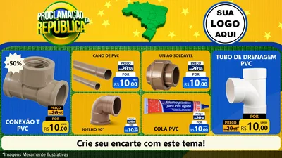Modelo de TV para TV Horizontal com o tema Proclamação da República para Tubos e conexões