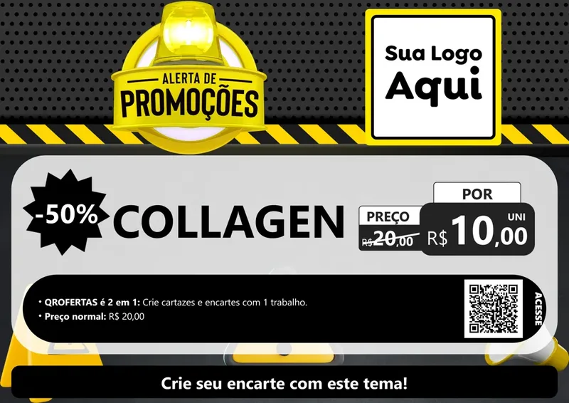 Modelo de Cartaz para Cartaz A4 Horizontal com o tema Alerta de Promoções para Suplementos alimentares