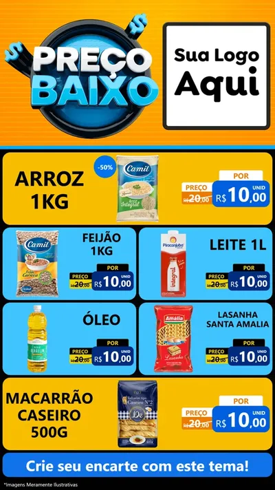 Modelo de TV para TV Vertical com o tema Preço Baixo para Supermercado