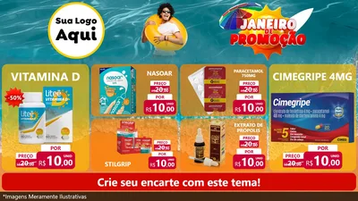 Modelo de TV para TV Horizontal com o tema Janeiro de Promoção para Farmácia