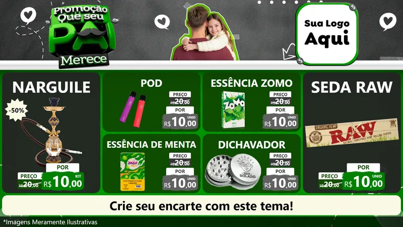 Modelo de TV para TV Horizontal com o tema Promoção Que seu Pai Merece para Tabacaria