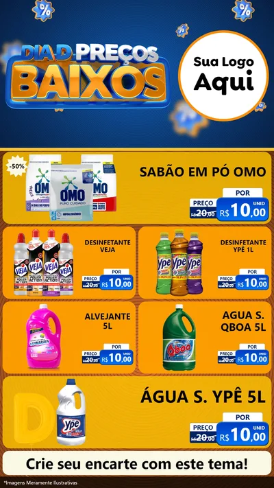 Modelo de TV para TV Vertical com o tema Dia D Preço Baixo para Produtos de Limpeza