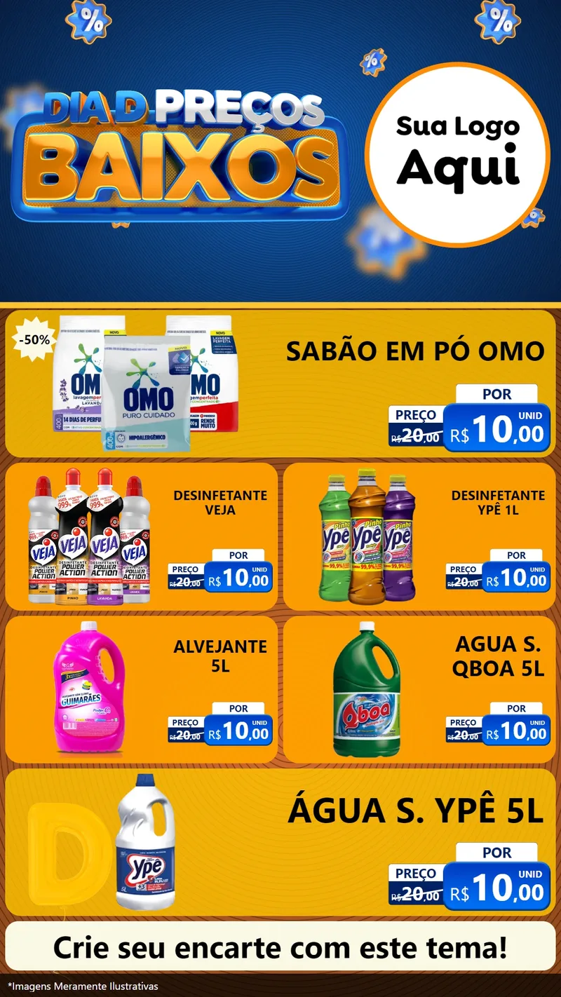 Modelo de TV para TV Vertical com o tema Dia D Preço Baixo para Produtos de Limpeza