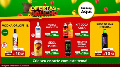 Modelo de TV para TV Horizontal com o tema Ofertas Semana Do Gaúcho para Distribuidora de bebidas