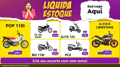 Modelo de TV para TV Horizontal com o tema Liquida estoque para Concessionaria de Motos