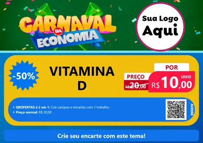 Modelo de Cartaz para Cartaz A4 Horizontal com o tema Carnaval da Economia para Farmácia