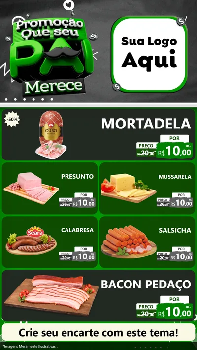 Modelo de TV para TV Vertical com o tema Promoção Que seu Pai Merece para Frios e Laticínios