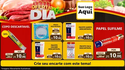 Modelo de TV para TV Horizontal com o tema Ofertas do Dia para Embalagens