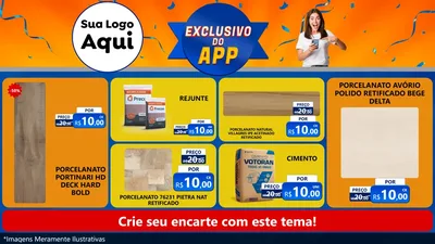 Modelo de TV para TV Horizontal com o tema Exclusivo do Aplicativo para Pisos e revestimentos