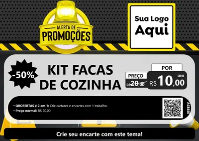 Modelo de Cartaz para Cartaz A4 Horizontal com o tema Alerta de Promoções para Utilidades Domésticas