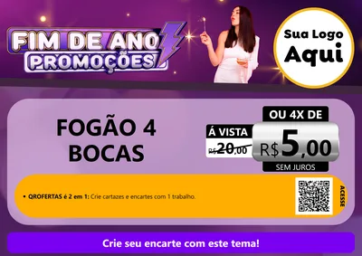 Modelo de Cartaz para Cartaz A4 Horizontal com o tema Fim de Ano Promoções para Móveis e Eletro