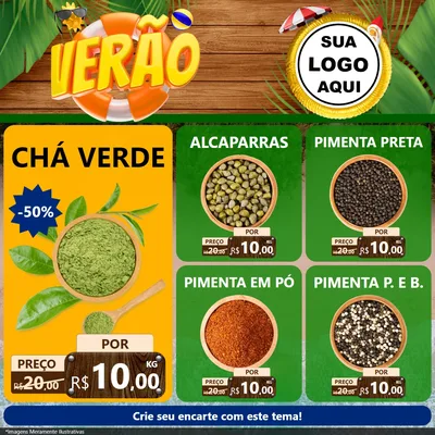 Modelo de Rede Social para Feed Facebook com o tema Verão para Produtos Naturais