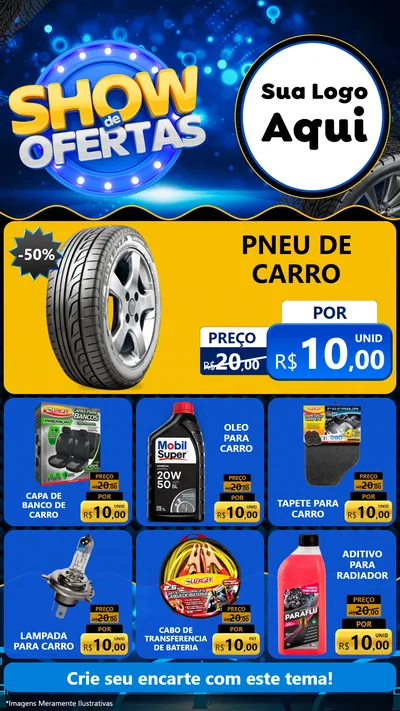 Modelo de Rede Social para Stories com o tema Show de Ofertas para Auto peças