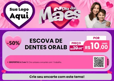 Modelo de Cartaz para Cartaz A4 Horizontal com o tema Dia das Mães para Higiene Pessoal