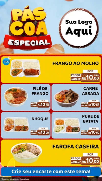 Modelo de TV para TV Vertical com o tema Páscoa Especial para Restaurante