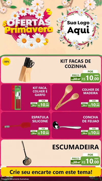 Modelo de TV para TV Vertical com o tema Ofertas de Primavera para Utilidades Domésticas