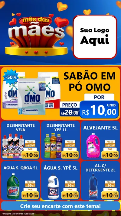 Modelo de Rede Social para Stories com o tema Mês das Mães para Produtos de Limpeza