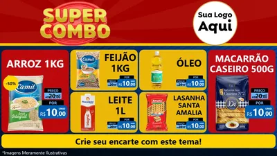 Modelo de TV para TV Horizontal com o tema Super Combo para Supermercado