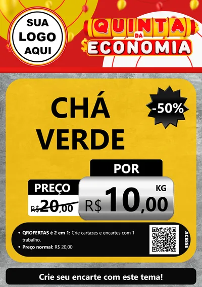 Modelo de Cartaz para Cartaz A4 Vertical com o tema Quinta da Economia para Produtos Naturais