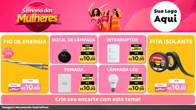 Modelo de TV para TV Horizontal com o tema Semana das Mulheres para Materiais Elétricos