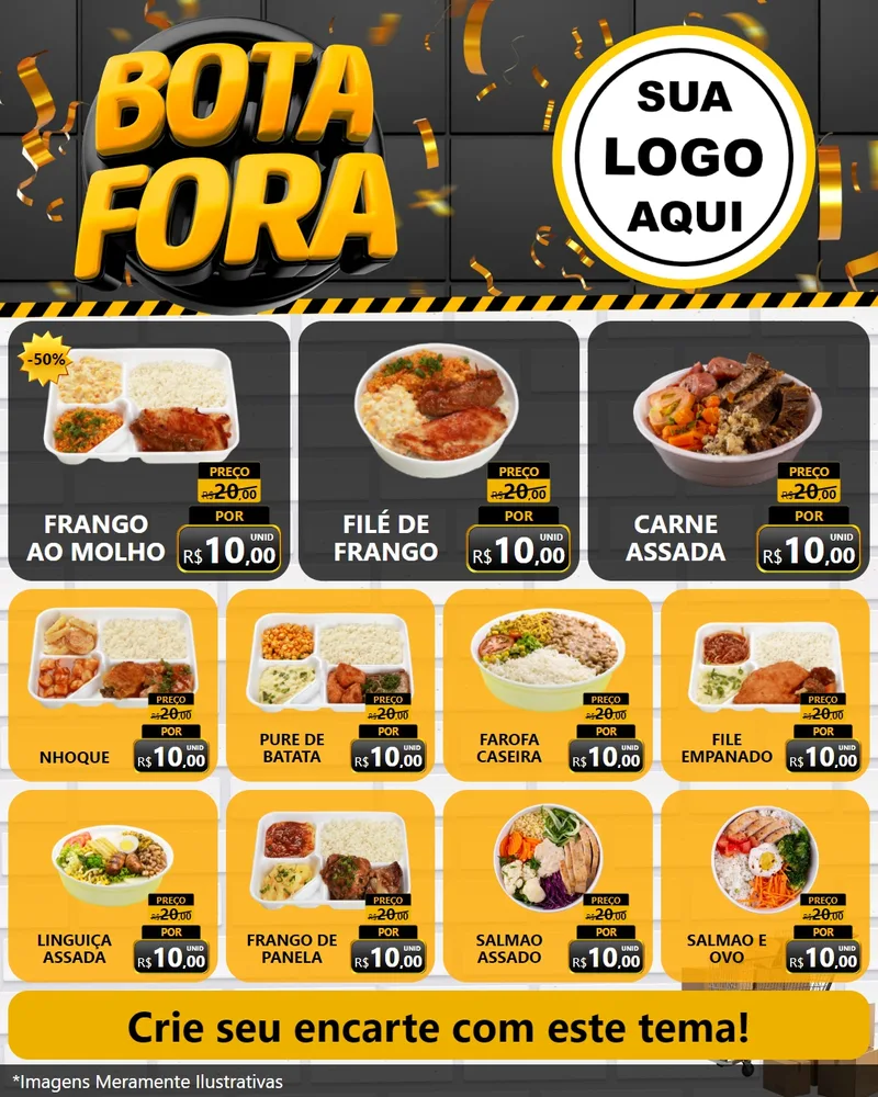 Modelo de Rede Social para Feed Instagram com o tema Bota Fora para Restaurante
