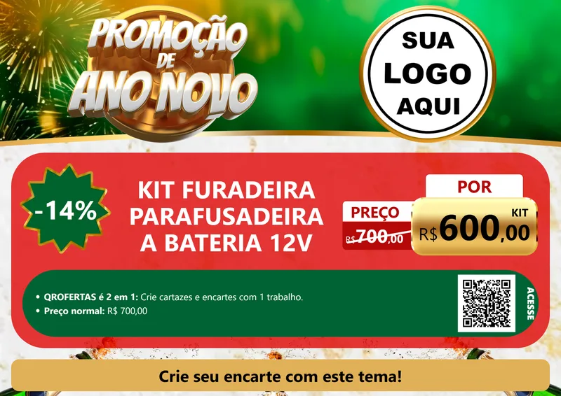 Modelo de Cartaz para Cartaz A4 Horizontal com o tema Promoção de Ano Novo para Maquinas e Ferramentas
