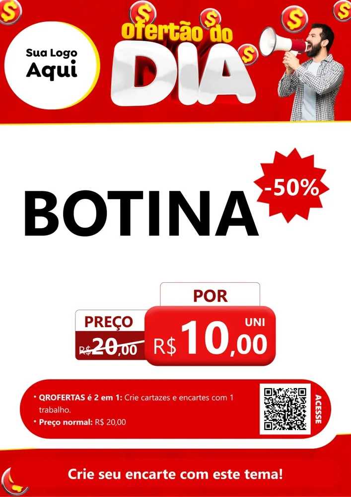 Modelo de Cartaz para Cartaz A4 Vertical com o tema Ofertão do dia para Agropecuária