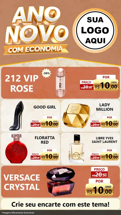 Modelo de TV para TV Vertical com o tema Ano Novo Com Economia para Perfumes