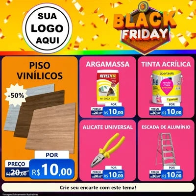 Modelo de Rede Social para Feed Facebook com o tema Black Friday para Material para Construção