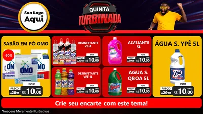 Modelo de TV para TV Horizontal com o tema Quinta Turbinada para Produtos de Limpeza