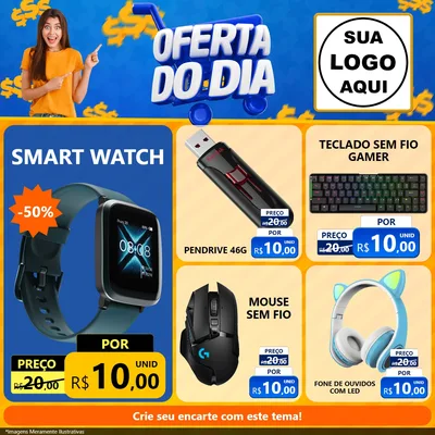 Modelo de Rede Social para Feed Facebook com o tema Oferta do Dia para Informática