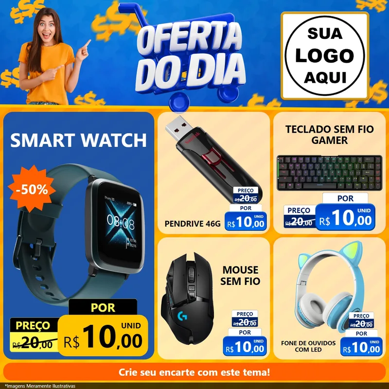 Modelo de Rede Social para Feed Facebook com o tema Oferta do Dia para Informática