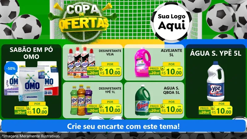 Modelo de TV para TV Horizontal com o tema Copa De Ofertas para Produtos de Limpeza