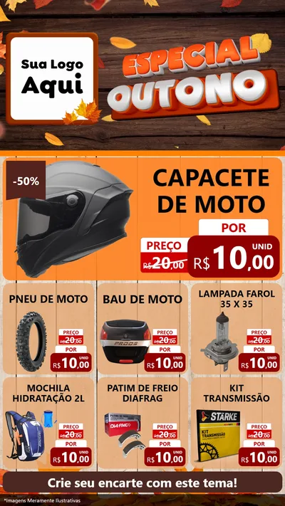 Modelo de Rede Social para Stories com o tema Especial Outono para Moto peças