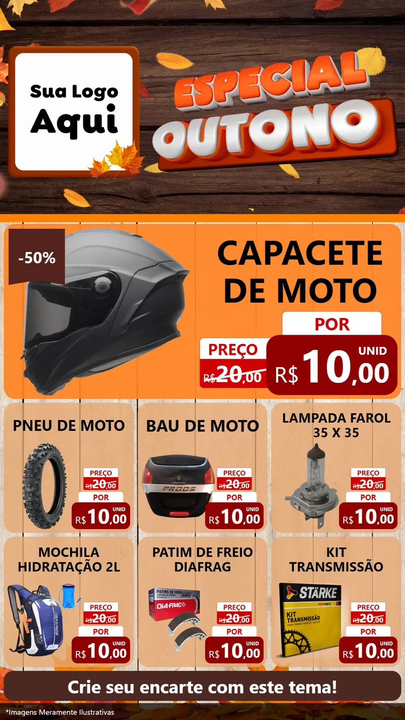 Modelo de Rede Social para Stories com o tema Especial Outono para Moto peças