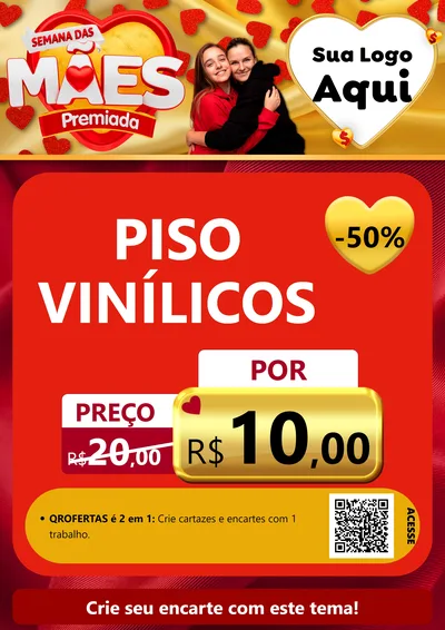 Modelo de Cartaz para Cartaz A4 Vertical com o tema Semana das Mães Premiada para Material para Construção