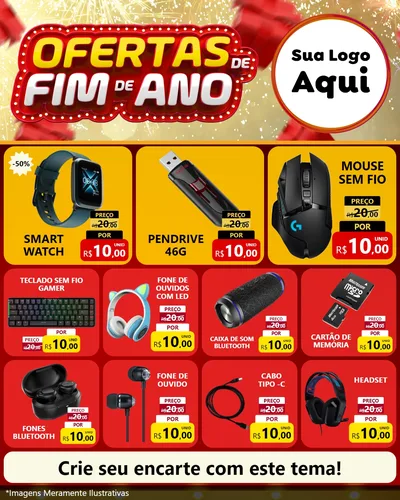 Modelo de Rede Social para Feed Instagram com o tema Ofertas de Fim de Ano para Informática
