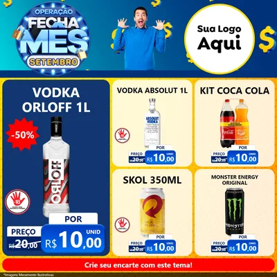 Modelo de Rede Social para Feed Facebook com o tema Operação Fecha Mês Setembro para Distribuidora de bebidas