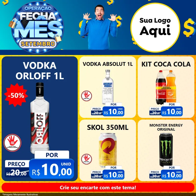 Modelo de Rede Social para Feed Facebook com o tema Operação Fecha Mês Setembro para Distribuidora de bebidas