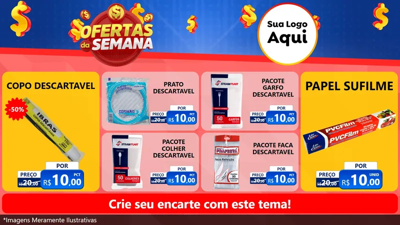 Modelo de TV para TV Horizontal com o tema Ofertas Da Semana para Embalagens