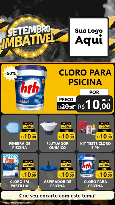 Modelo de Rede Social para Stories com o tema Setembro Imbatível para Produtos para Piscina